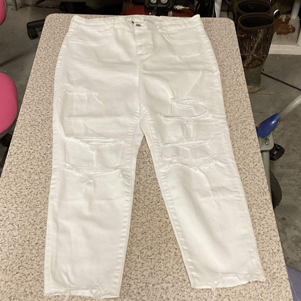 American Eagle Outfitters White Curvy Hi Rise Jegging Crop Jeans